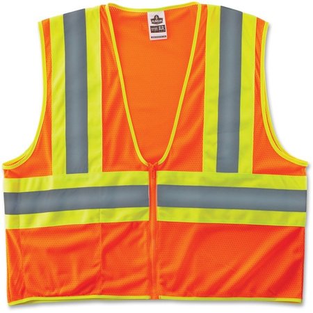 GLOWEAR Safety Vest, 2-Tone, Type R, Class 2, Reflective, S/M, Orange EGO21303